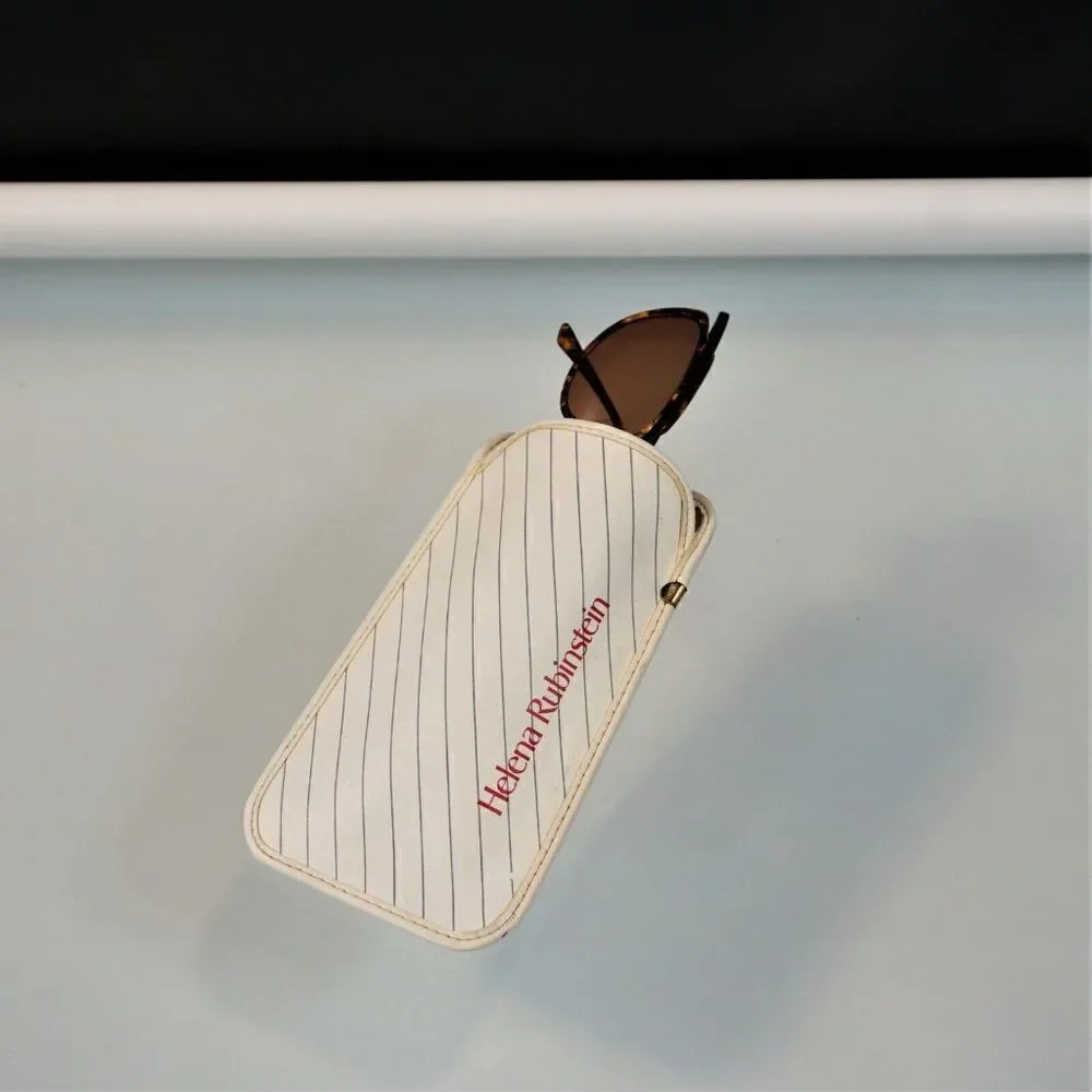 HR Helena Rubinstein Eyeglass Case Vintage 60s Made In Italy Soft Slip